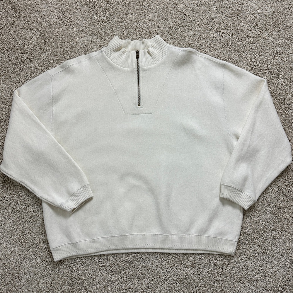 Tommy Bahama Ivory Quarter Zip Sweater